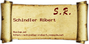 Schindler Róbert névjegykártya