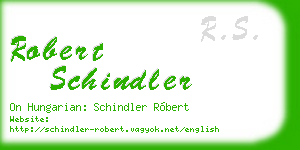 robert schindler business card